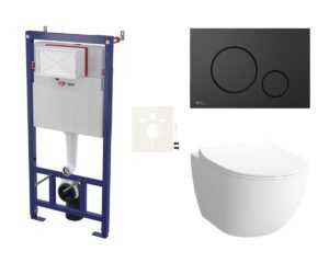 Cenovo zvýhodnený závesný WC set SAT do ľahkých stien / predstenová montáž + WC Vitra Sento SIKOSSSEN68K