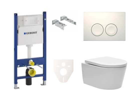 Cenovo zvýhodnený závesný WC set Geberit do ľahkých stien / predstenová montáž + WC SAT Brevis SIKOGES7W1S