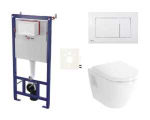 Cenovo zvýhodnený závesný WC set SAT do ľahkých stien / predstenová montáž + WC Vitra Integra SIKOSSINTBO20K
