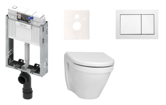 Cenovo zvýhodnený závesný WC set TECE na zamurovanie + WC Vitra S50 KMPLS50T