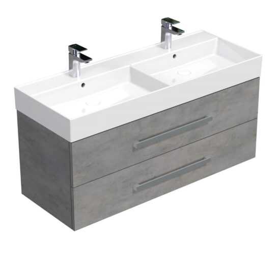 Kúpeľňová skrinka s umývadlom Naturel Cube Way 120x53x46 cm matný betón CUBE461202BESAT
