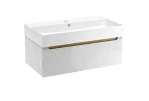 Kúpeľňová skrinka s umývadlom Naturel Stilla 80x30x45 cm biela STILLAD08005U2