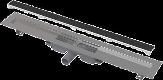 Podlahový žľab Alca bez okraja s roštom pre vloženie dlažby a zníženou výškou APZ115750
