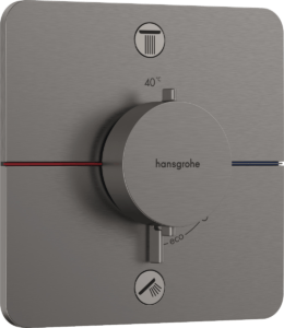 Vaňová batéria Hansgrohe ShowerSelect Comfort Q bez podomietkového telesa kartáčovaný čierny chróm 15583340