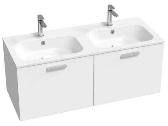 Kúpeľňová skrinka pod umývadlo Ravak Chrome II 120x47x49 cm biely lesk X000001775