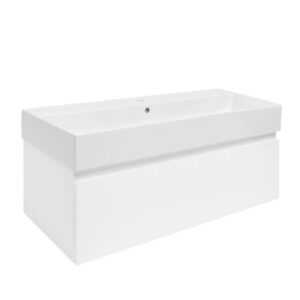 Kúpeľňová skrinka s umývadlom SAT B-WAY 99x30x45 cm biely lesk BWAY100WU2